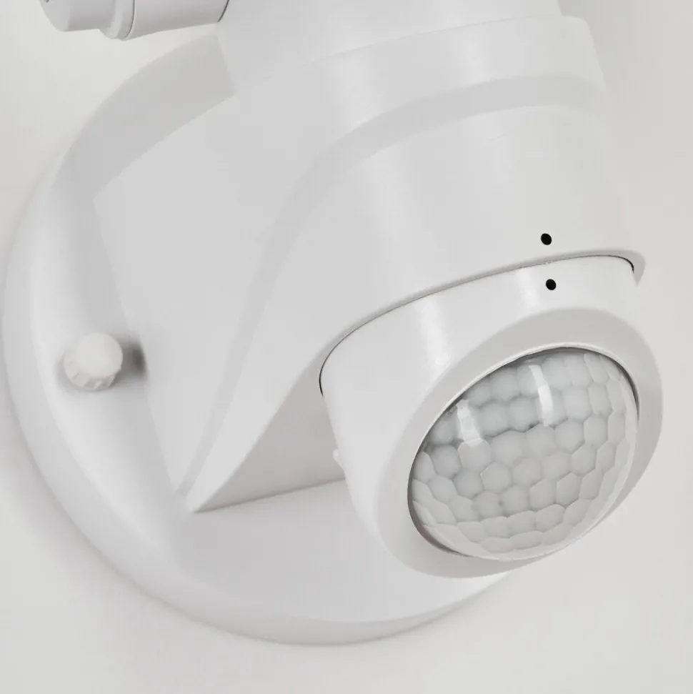 Applique Murale D'Exterieur Langra Led Blanc, 2 Lumieres, Detecteur De Mouvement