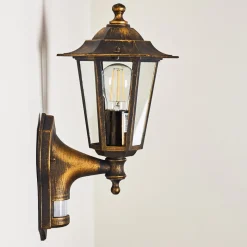 Applique Murale D'Exterieur Loria Brun Dore, 1 Lumiere