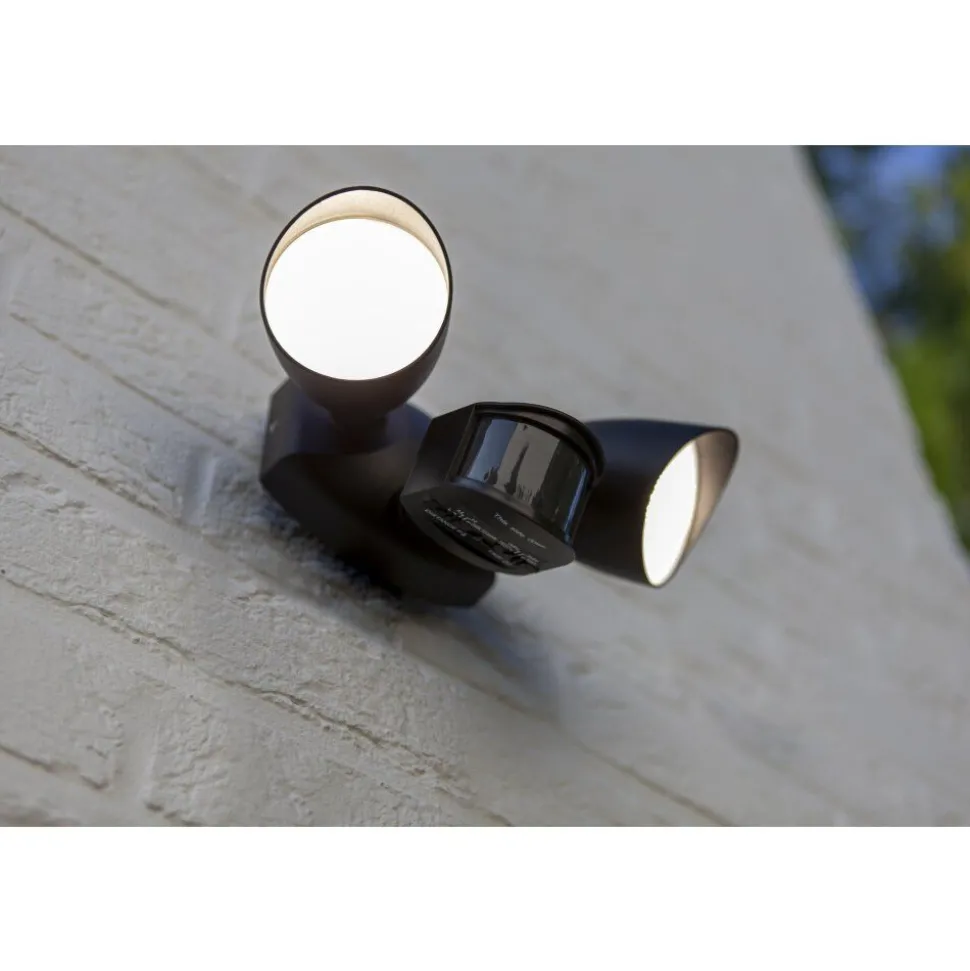 Applique Murale D'Exterieur Lutec Shrimp Led Noir, 1 Lumiere, Detecteur De Mouvement