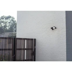 Applique Murale D'Exterieur Lutec Shrimp Led Noir, 1 Lumiere, Detecteur De Mouvement