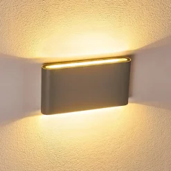 Applique Murale D'Exterieur Tinglev Led Gris, 2 Lumieres
