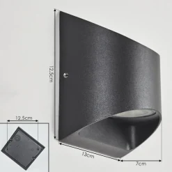 Applique Murale D'Exterieur Suriyaco Led Noir, 2 Lumieres
