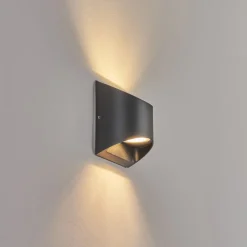 Applique Murale D'Exterieur Suriyaco Led Noir, 2 Lumieres
