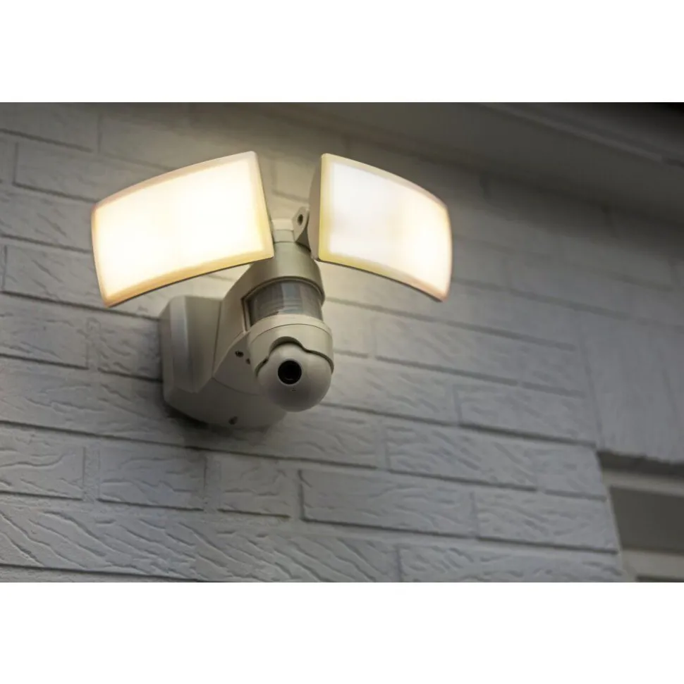 Applique Murale D'Exterieur Lutec Libra Led Blanc, 1 Lumiere, Detecteur De Mouvement