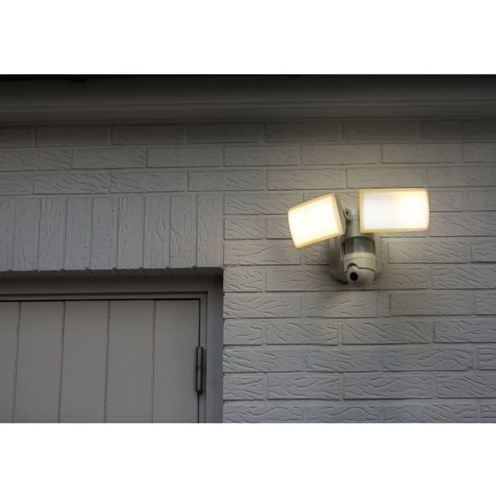 Applique Murale D'Exterieur Lutec Libra Led Blanc, 1 Lumiere, Detecteur De Mouvement
