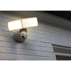 Applique Murale D'Exterieur Lutec Libra Led Blanc, 1 Lumiere, Detecteur De Mouvement