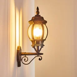 Applique Murale D'Exterieur Lentua Brun Dore, 1 Lumiere