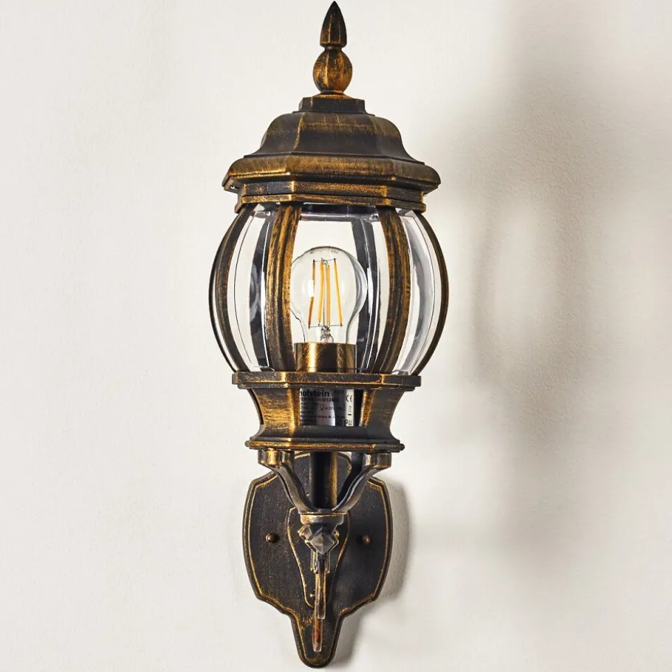 Applique Murale D'Exterieur Lentua Brun Dore, 1 Lumiere