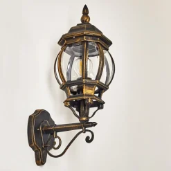 Applique Murale D'Exterieur Lentua Brun Dore, 1 Lumiere