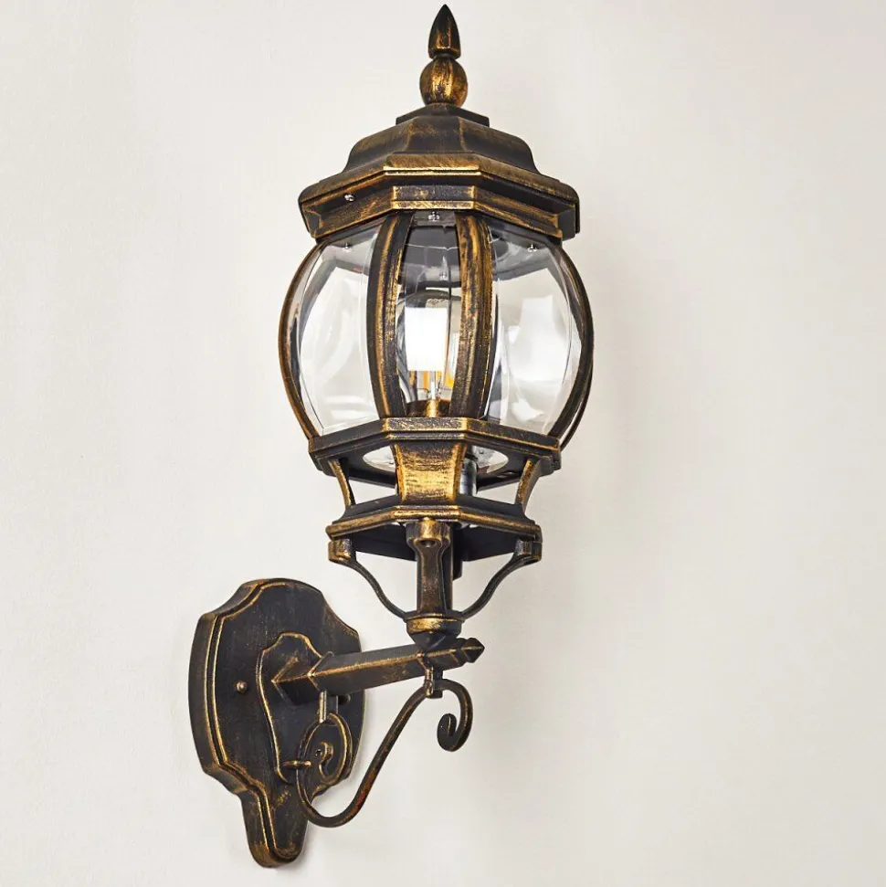 Applique Murale D'Exterieur Lentua Brun Dore, 1 Lumiere