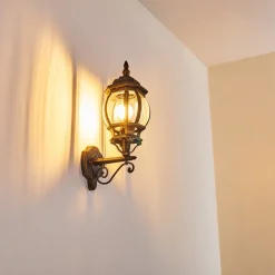 Applique Murale D'Exterieur Lentua Brun Dore, 1 Lumiere
