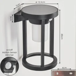 Applique Murale D'Exterieur Lokpano Led Noir, 1 Lumiere, Detecteur De Mouvement, Changeur De Couleurs