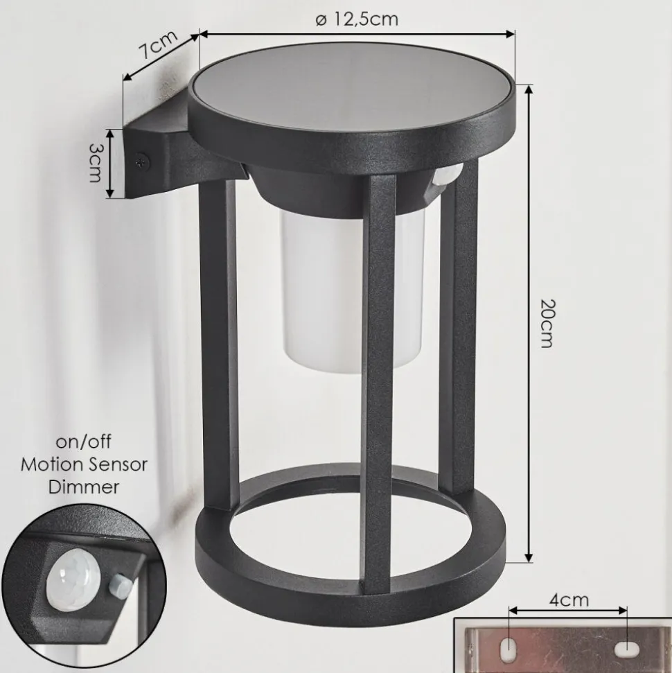 Applique Murale D'Exterieur Lokpano Led Noir, 1 Lumiere, Detecteur De Mouvement, Changeur De Couleurs