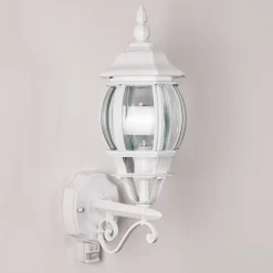 Applique Murale D'Exterieur Lentua Blanc, 1 Lumiere, Detecteur De Mouvement