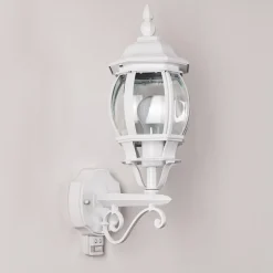 Applique Murale D'Exterieur Lentua Blanc, 1 Lumiere, Detecteur De Mouvement