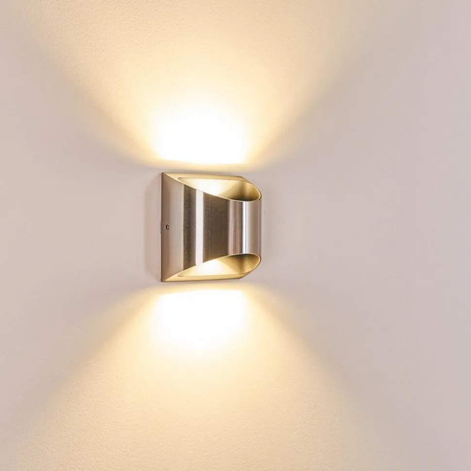 Applique Murale D'Exterieur Vano Led Nickel Mat, 2 Lumieres