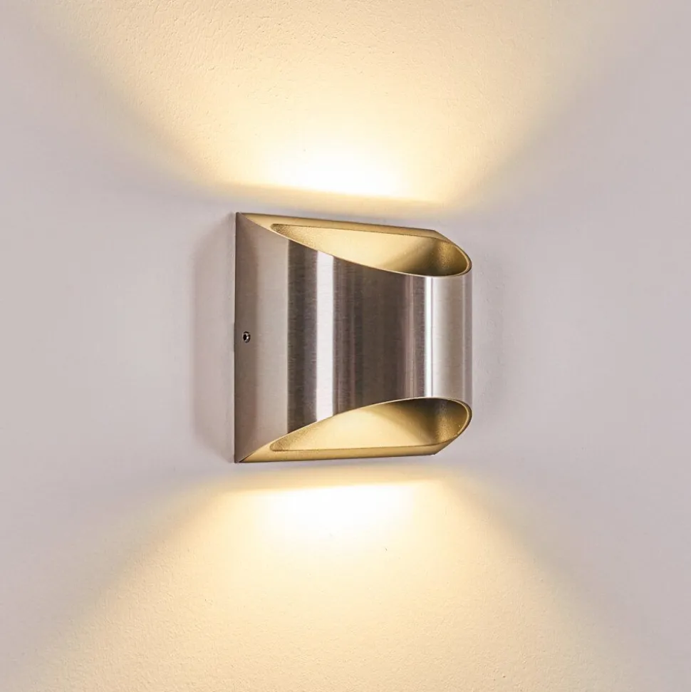 Applique Murale D'Exterieur Vano Led Nickel Mat, 2 Lumieres