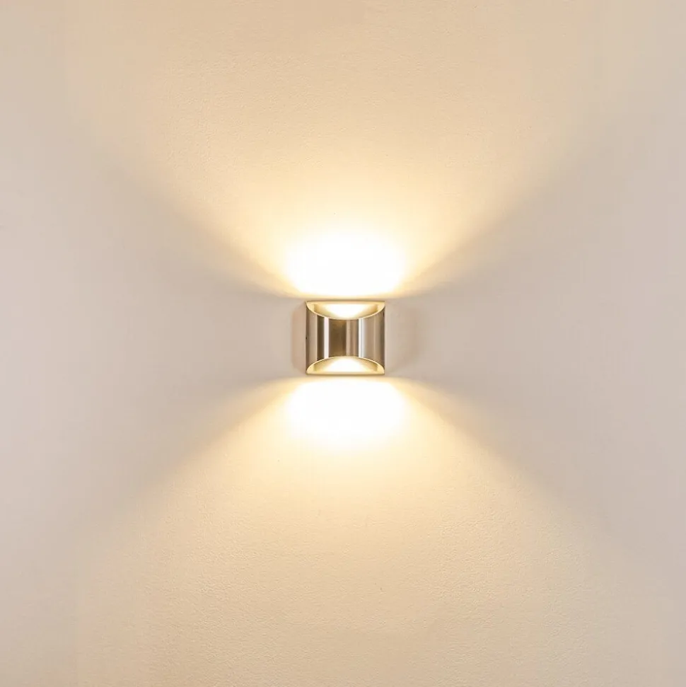 Applique Murale D'Exterieur Vano Led Nickel Mat, 2 Lumieres
