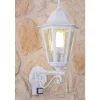 Applique Murale D'Exterieur Lutec Bristol Transparent, Blanc, 1 Lumiere, Detecteur De Mouvement