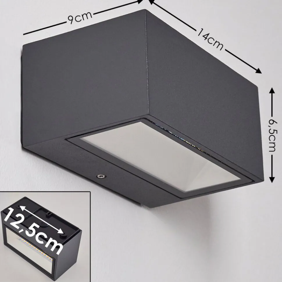 Applique Murale D'Exterieur Spidern Led Anthracite, 1 Lumiere