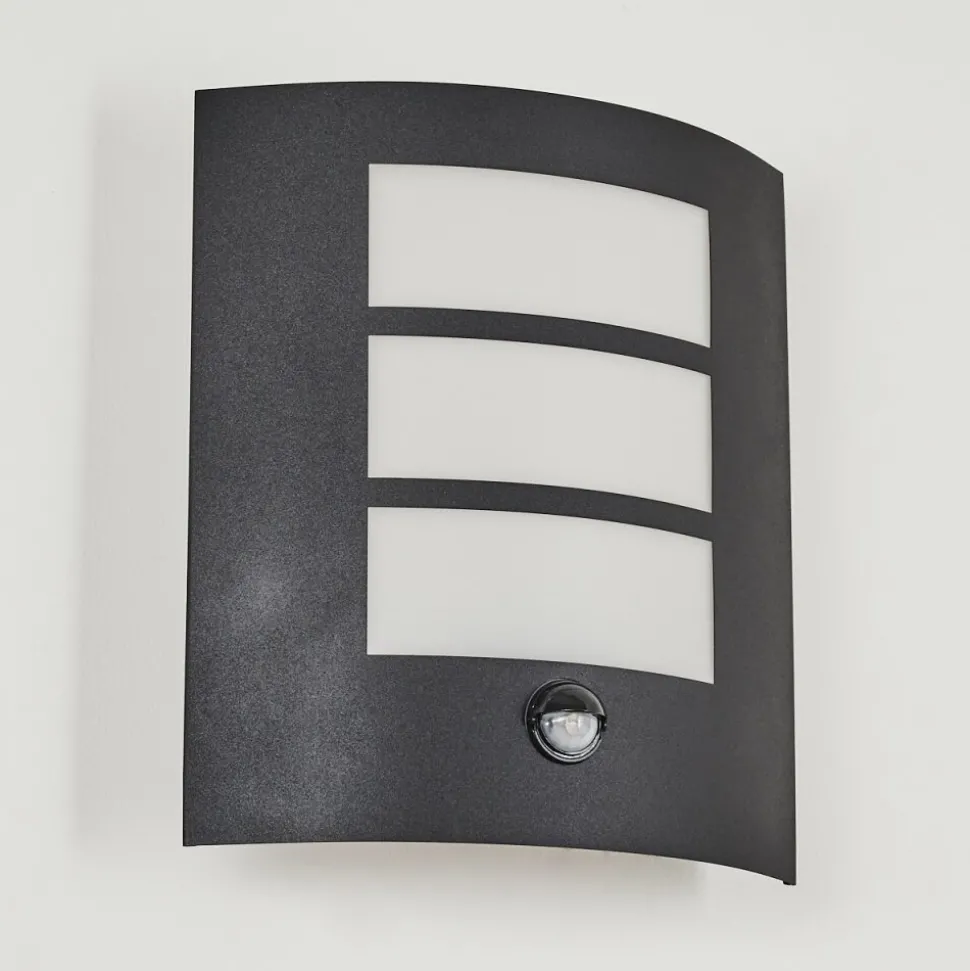 Applique Murale D'Exterieur Matilau Noir, Blanc, 1 Lumiere, Detecteur De Mouvement
