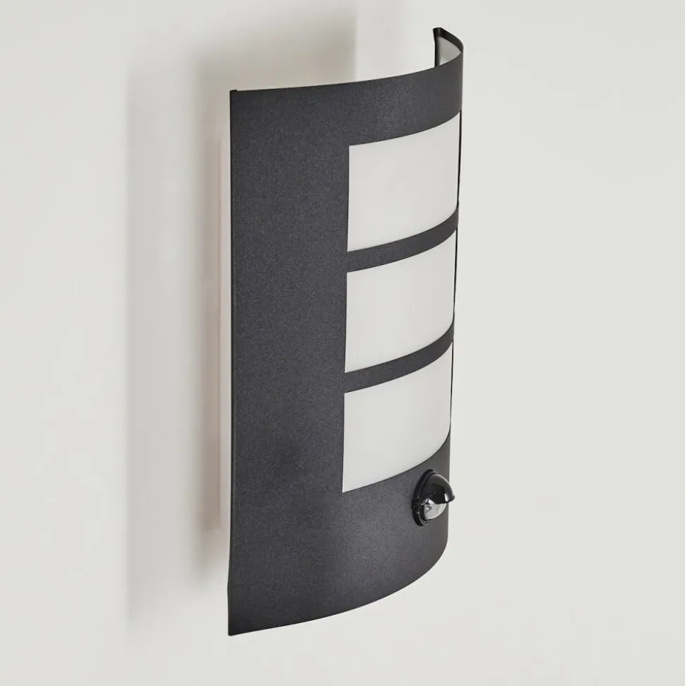 Applique Murale D'Exterieur Matilau Noir, Blanc, 1 Lumiere, Detecteur De Mouvement