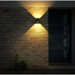 Applique Murale D'Exterieur Globo Solar Led Noir, 1 Lumiere