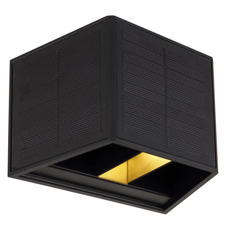 Applique Murale D'Exterieur Globo Solar Led Noir, 1 Lumiere