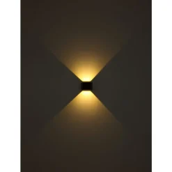 Applique Murale D'Exterieur Globo Solar Led Noir, 1 Lumiere