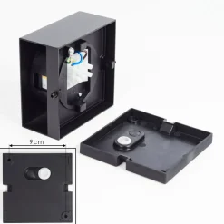 Applique Murale D'Exterieur Spidern Led Noir, 1 Lumiere