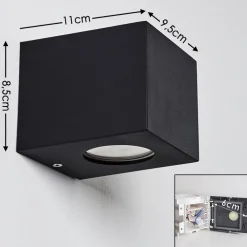 Applique Murale D'Exterieur Jonava Led Noir, 2 Lumieres