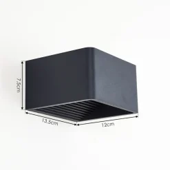 Applique Murale D'Exterieur Tematou Led Noir, 1 Lumiere