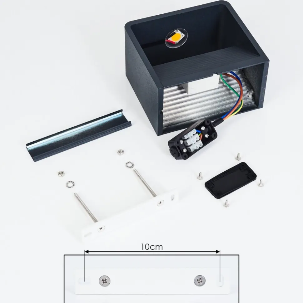 Applique Murale D'Exterieur Tematou Led Noir, 1 Lumiere