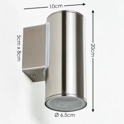 Applique Murale D'Exterieur Brachy Led Acier Inoxydable, 1 Lumiere