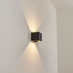 Applique Murale D'Exterieurtamarin Led Noir, 2 Lumieres