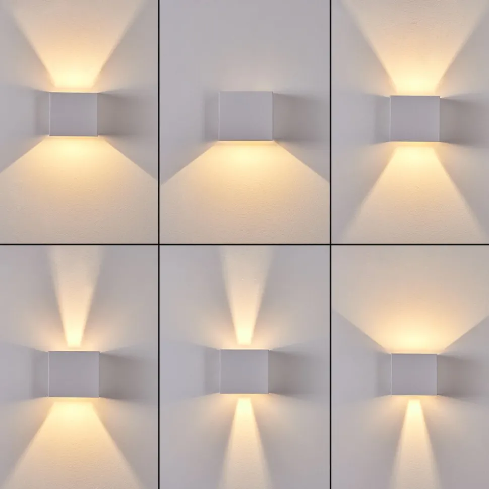 Applique Murale D'Exterieur Everton Led Blanc, 2 Lumieres