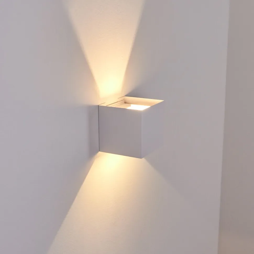 Applique Murale D'Exterieur Everton Led Blanc, 2 Lumieres
