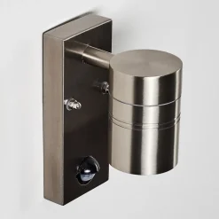 Applique Murale D'Exterieur Froslev Led Chrome, 1 Lumiere, Detecteur De Mouvement