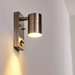 Applique Murale D'Exterieur Froslev Led Chrome, 1 Lumiere, Detecteur De Mouvement