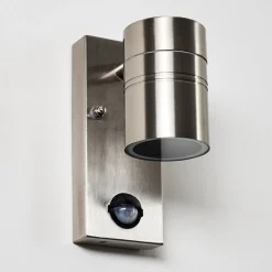 Applique Murale D'Exterieur Froslev Led Chrome, 1 Lumiere, Detecteur De Mouvement
