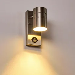 Applique Murale D'Exterieur Froslev Led Chrome, 1 Lumiere, Detecteur De Mouvement