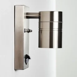 Applique Murale D'Exterieur Froslev Led Chrome, 1 Lumiere, Detecteur De Mouvement