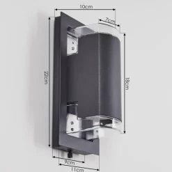 Applique Murale D'Exterieurnabawa Anthracite, 2 Lumieres