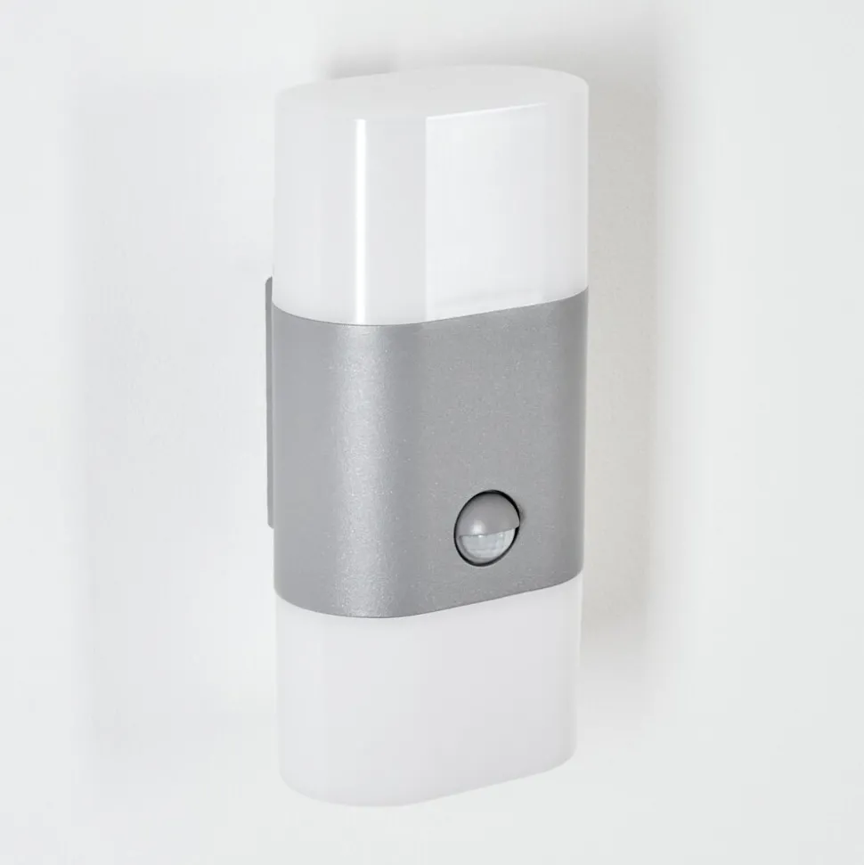 Applique Murale D'Exterieur Belerda Led Gris, 2 Lumieres, Detecteur De Mouvement