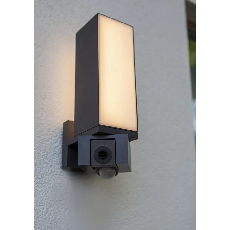 Applique Murale D'Exterieur Lutec Cuba Led Anthracite, 1 Lumiere, Detecteur De Mouvement