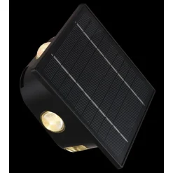 Applique Murale D'Exterieur Globo Solar Led Noir, 1 Lumiere