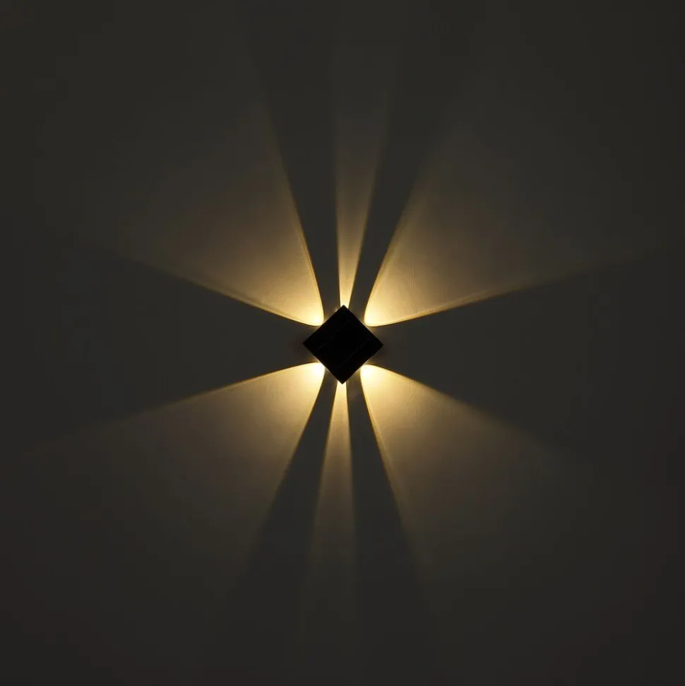 Applique Murale D'Exterieur Globo Solar Led Noir, 1 Lumiere