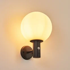 Applique Murale D'Exterieur Bubodefo Anthracite, 1 Lumiere, Detecteur De Mouvement
