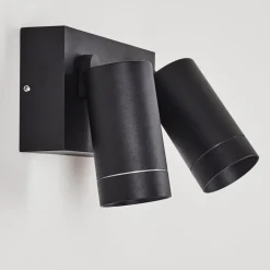 Applique Murale D'Exterieur Hakamken Noir, 2 Lumieres, Detecteur De Mouvement