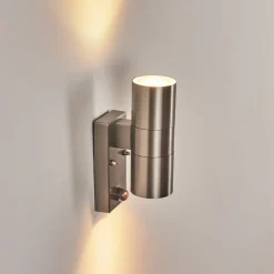Applique Murale D'Exterieurbessiebelle Acier Inoxydable, 2 Lumieres, Detecteur De Mouvement